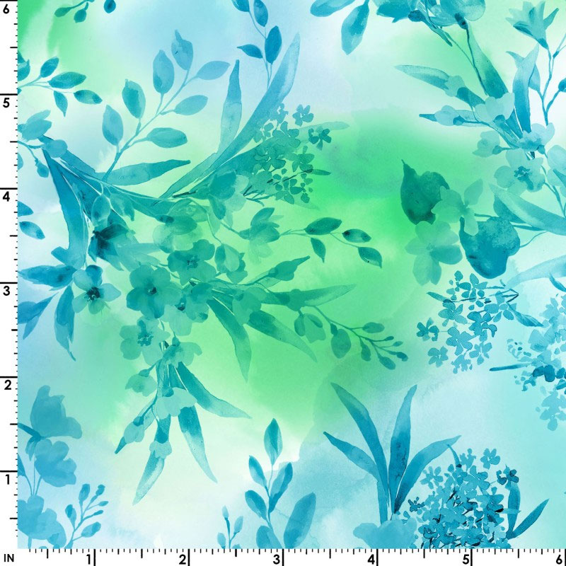 Bloom Bright - Meandering Flower - AQUA