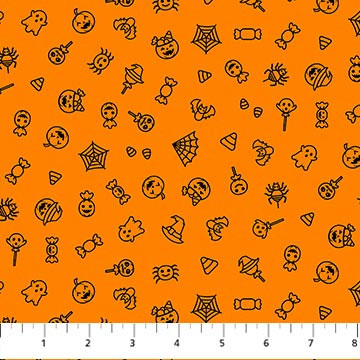 Trick or Treat - Halloween Doodle - ORANGE