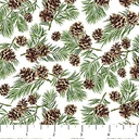 Beary Merry Christmas - Pine Cones - WHITE MULTI