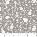 Woodland Adventures - Animal Damask - MID GRAY