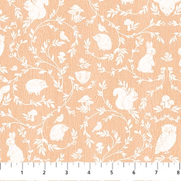 Woodland Adventures - Animal Damask - LIGHT RUST