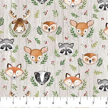 Woodland Adventures - Animal Heads - MID GRAY