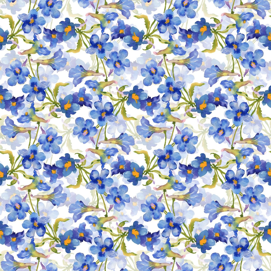 Decoupage - Flowers - BLUE