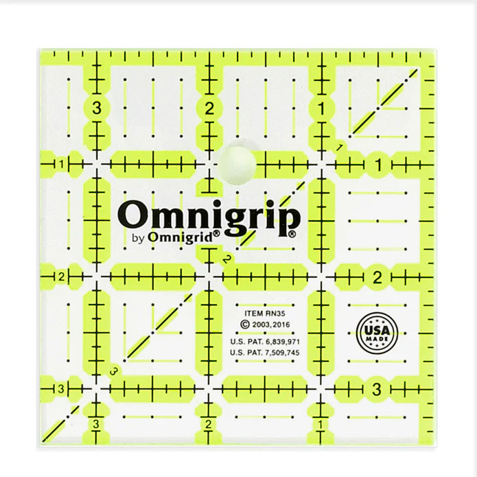 Omnigrip NEON Square  Ruler - 3.5"