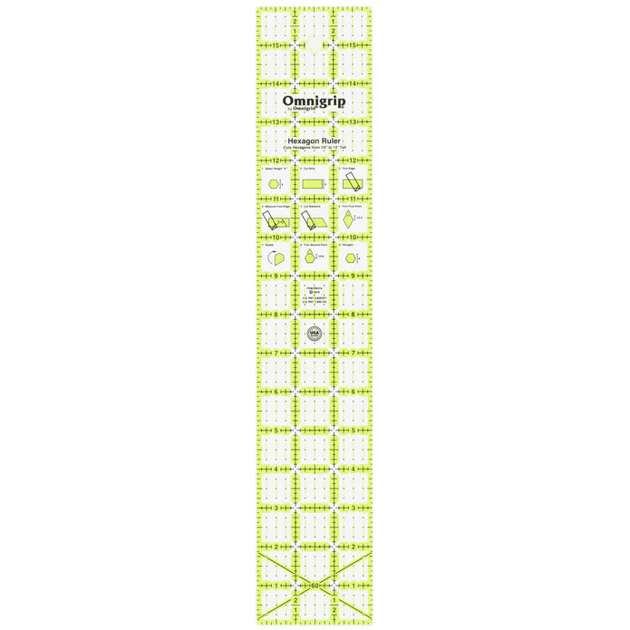 Omnigrip NEON Hexagon Ruler - 3" x 16"