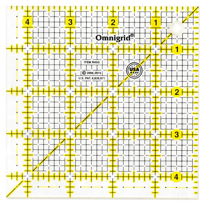 Omnigrid Square Ruler - 4.5"