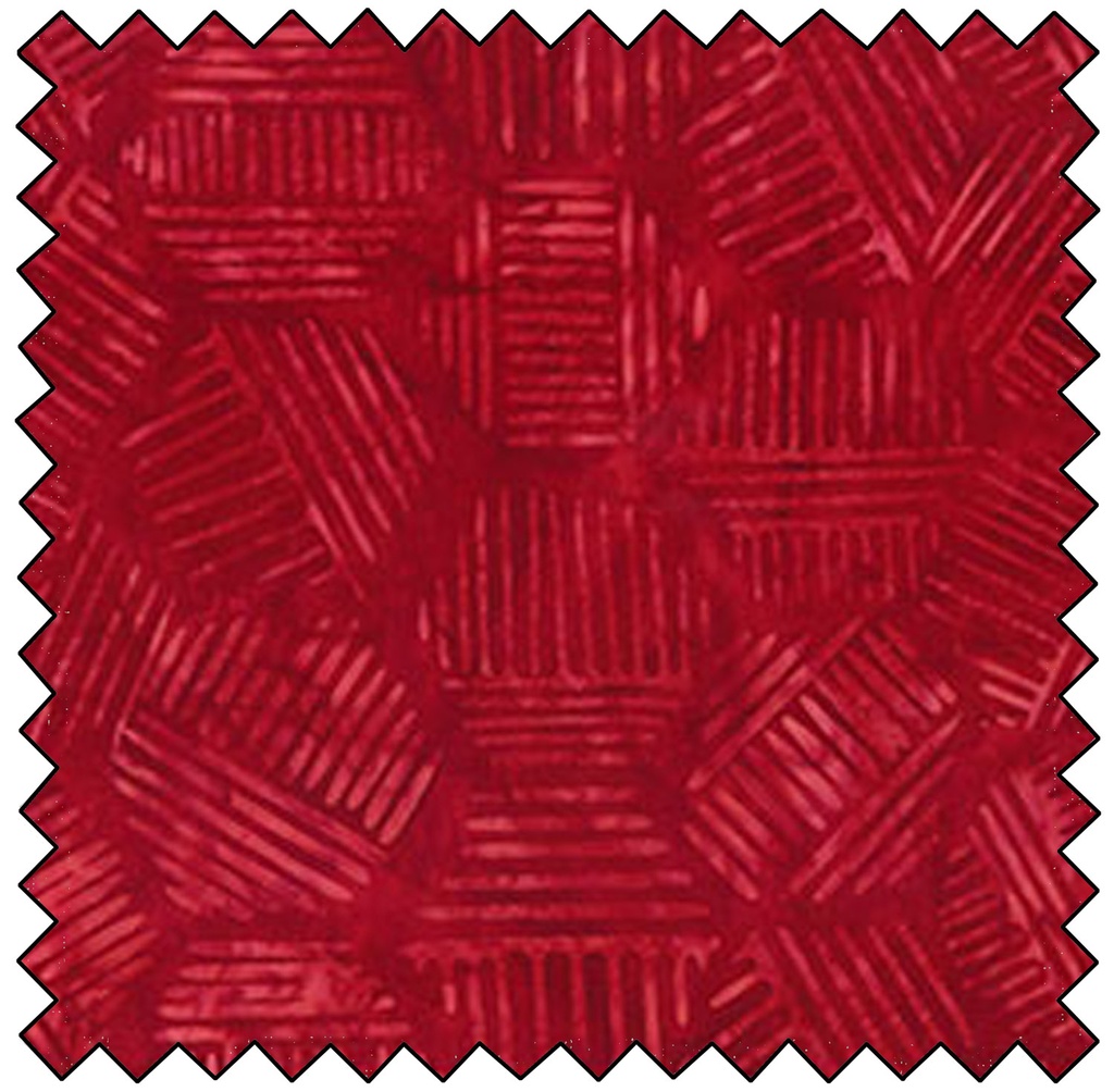 Hexies Batik - DARK RED