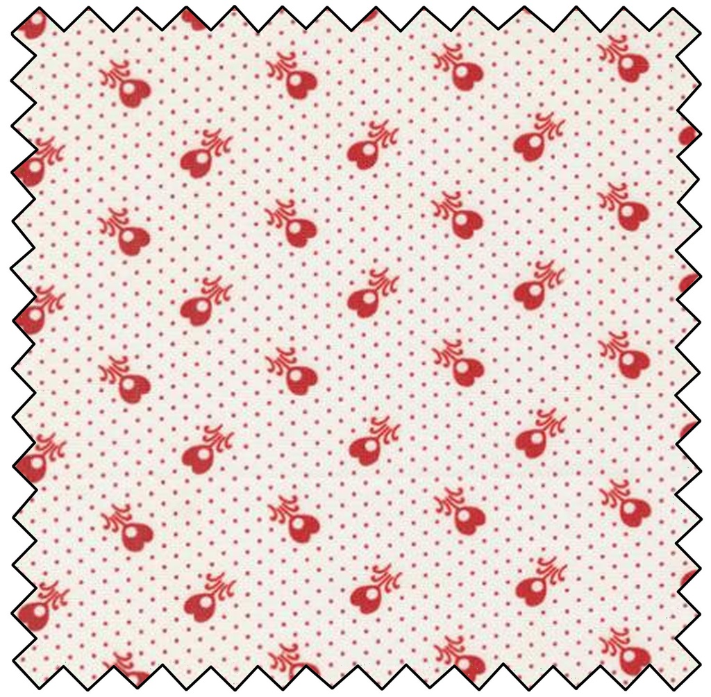 Ridgewood - Calico Heart - RED/WHITE