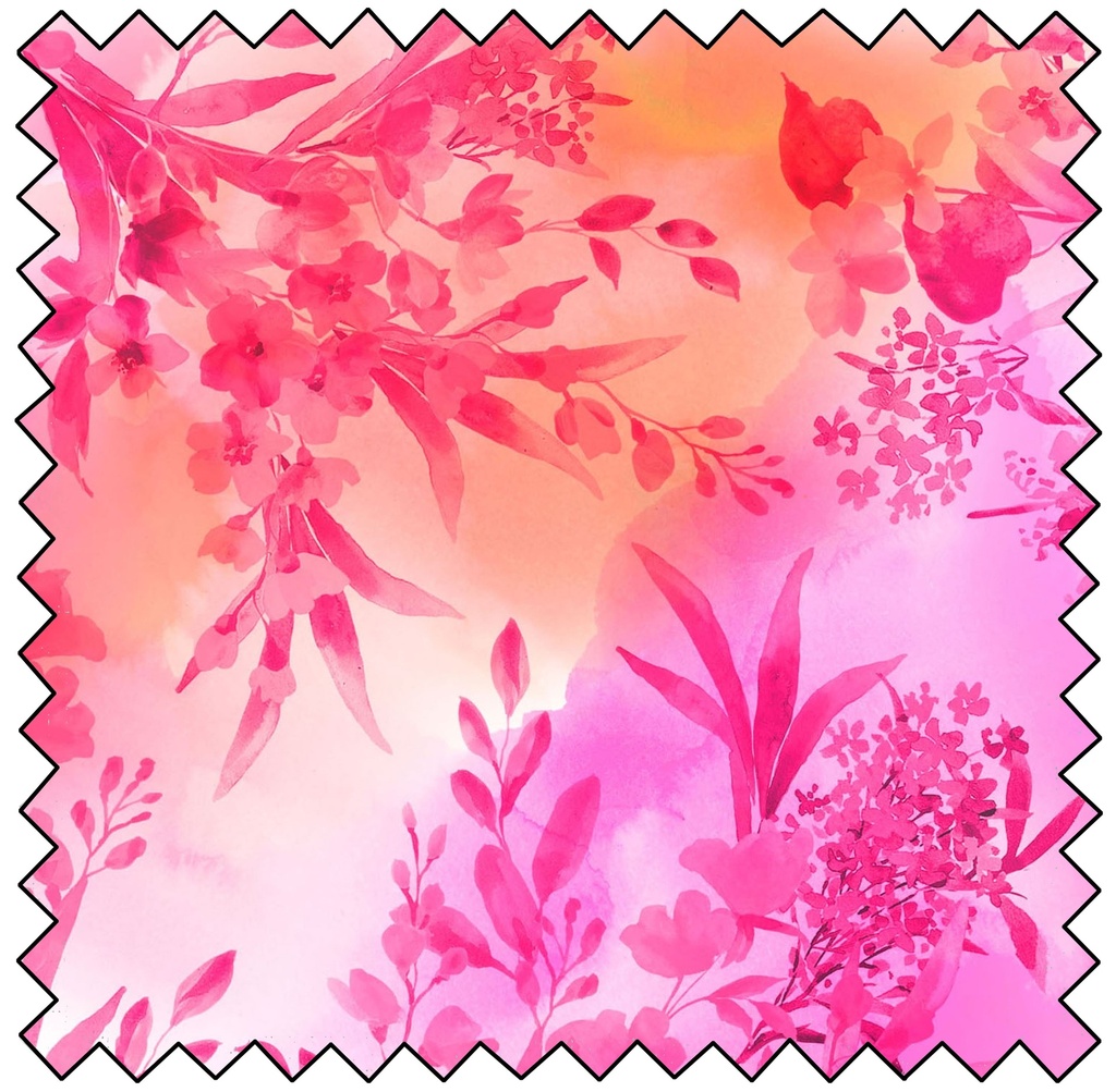 Bloom Bright - Meandering Flower - PINK ORANGE