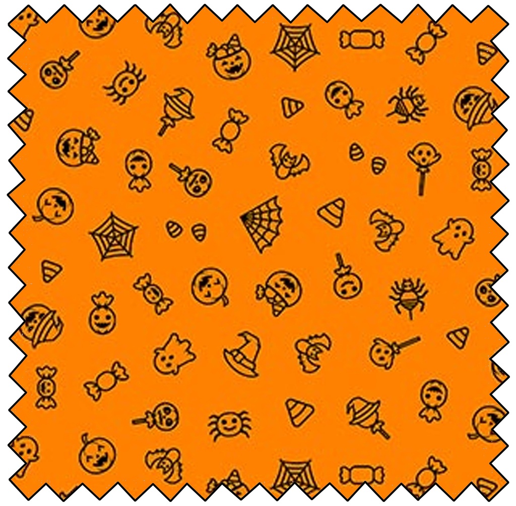 Trick or Treat - Halloween Doodle - ORANGE