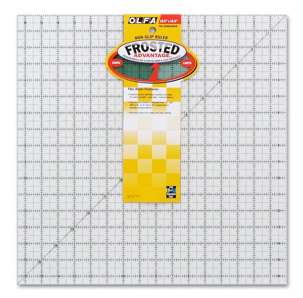 OLFA Frosted Square Ruler - 16.5" x 16.5"