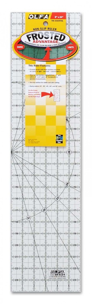 OLFA Frosted Ruler - 6" x 24"