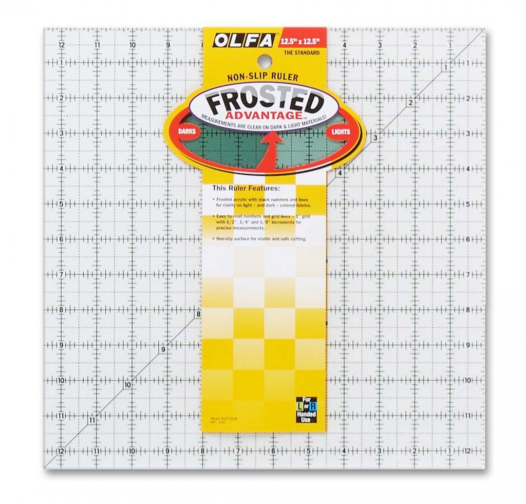 OLFA Frosted Square Ruler - 12.5" x 12.5"