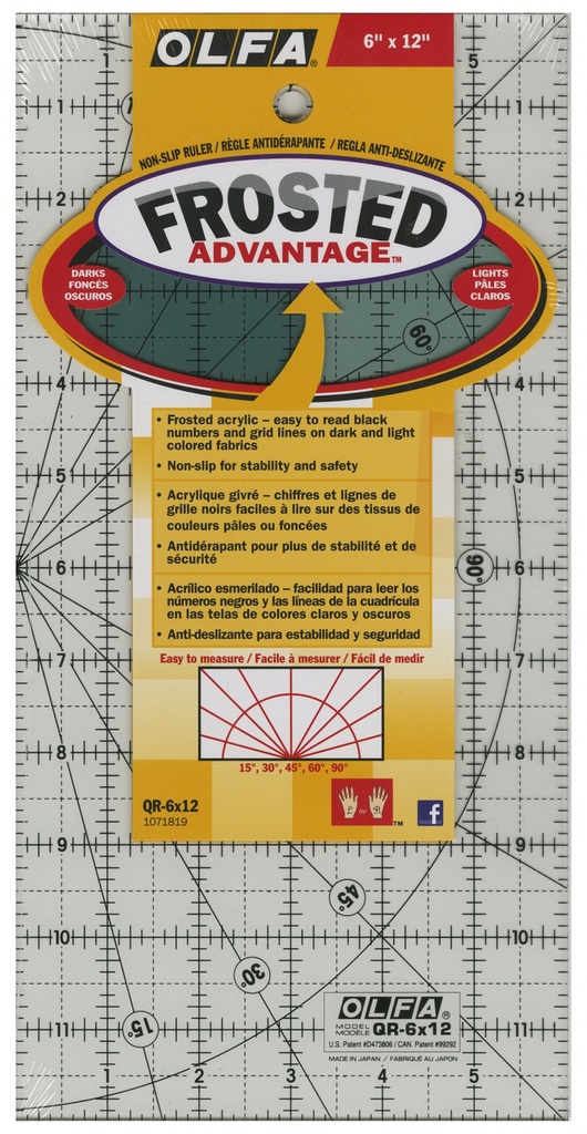 OLFA Frosted Ruler - 6" x 12"