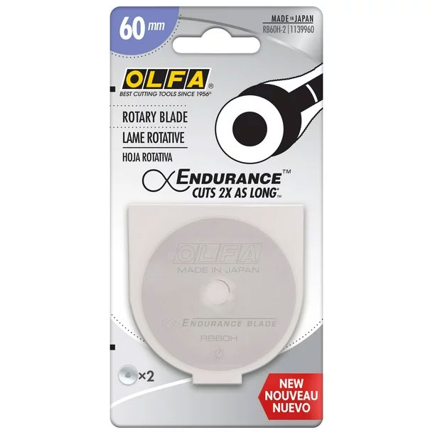 OLFA Endurance Rotary Blade - 60 MM - 2 PACK