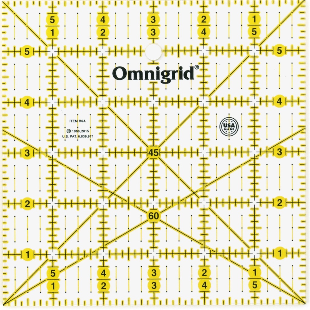 Omnigrid Square Ruler - 6" with Angle