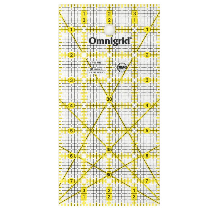 Omnigrid Rectangle Ruler - 4" x 8" with Grid