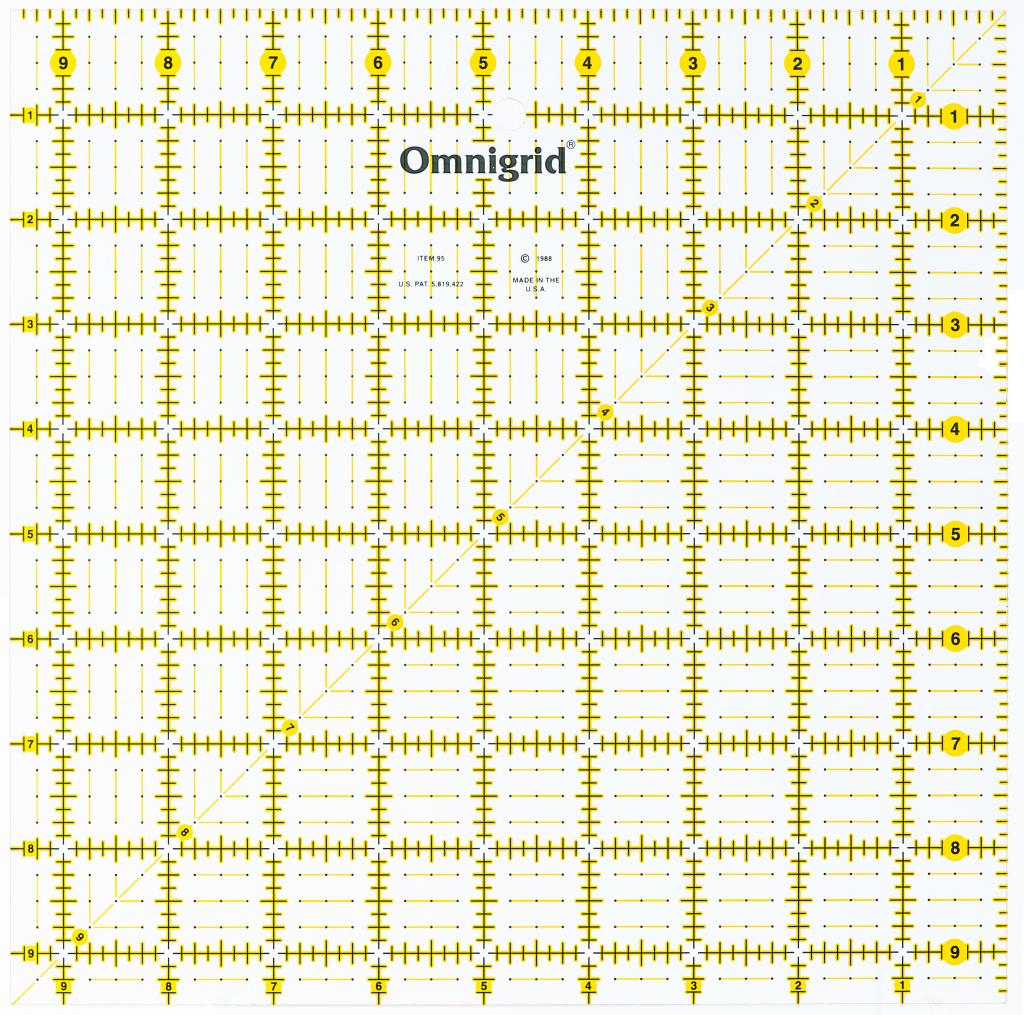 Omnigrid Square Ruler - 9.5"