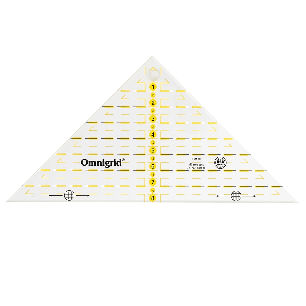 Omnigrid Quarter Square Triangle Ruler - 8"