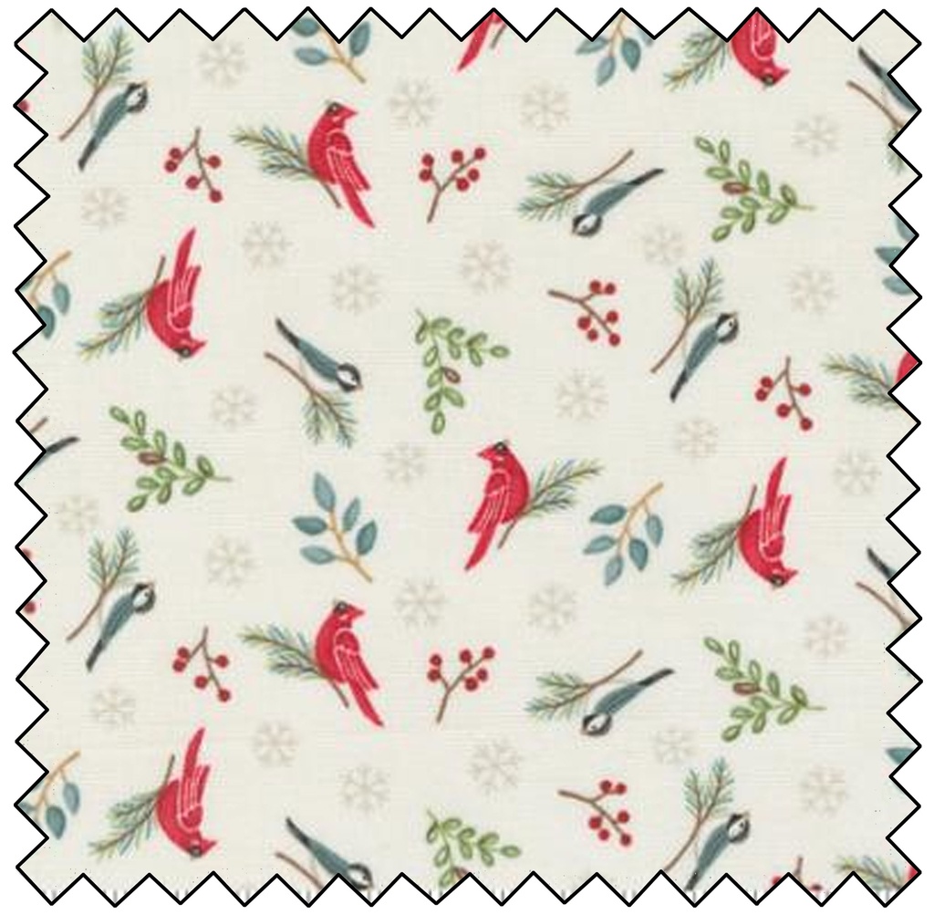 Woodland Winter - Winter Birds / Snowflake - SNOWY WHITE