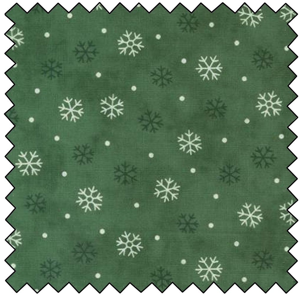 Woodland Winter - Snowflake Toss - PINE GREEN