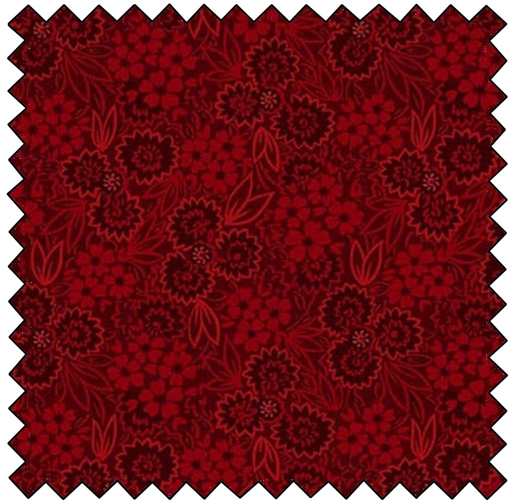 Autumn Farmhouse - Pressed Flowers - RED