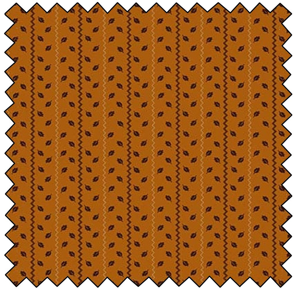 Autumn Farmhouse - Sprigged Stripe - ORANGE