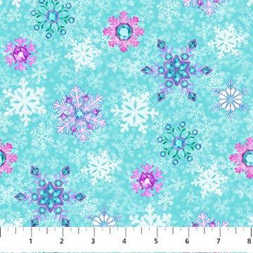 Merry & Bright - Snowflakes - TURQUOISE MULTI