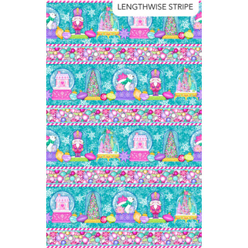 Merry & Bright - Border Stripe - TEAL MULTI