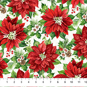 Yuletide Traditions - Poinsettia Packed - WHITE MULTI