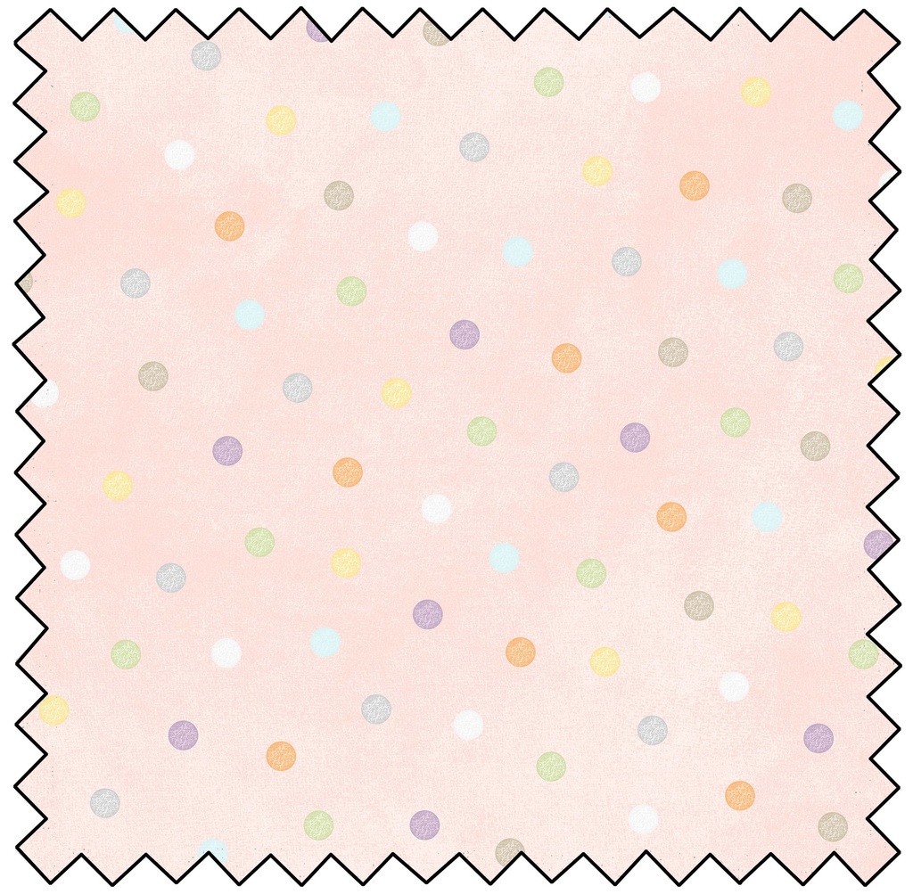 Little Chicks Flannel Multi Dots - PINK