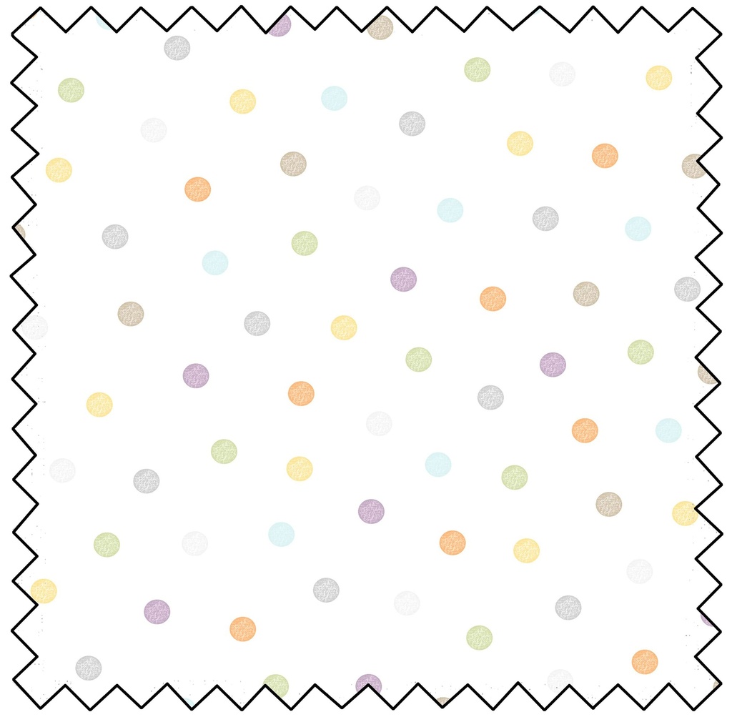 Little Chicks Flannel Multi Dots - WHITE