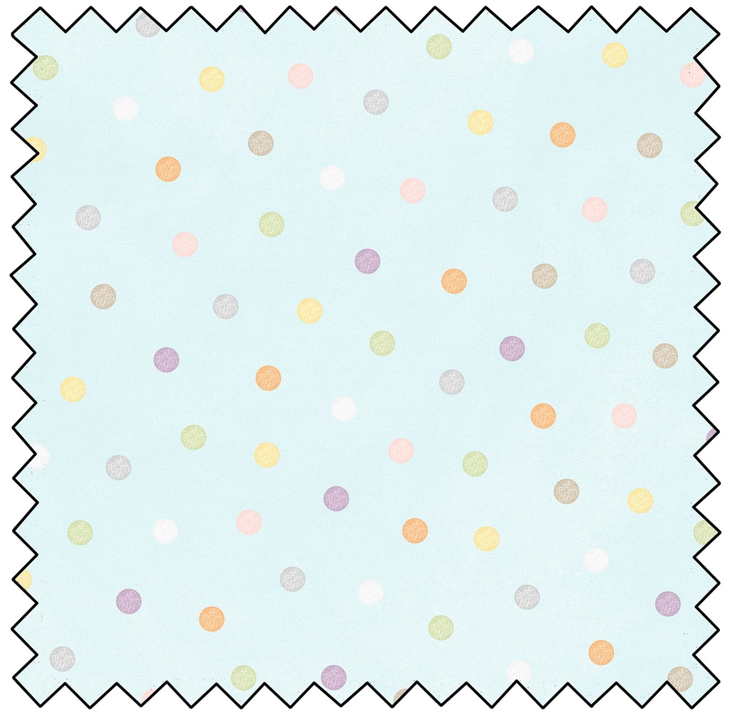 Little Chicks Flannel Multi Dots - AQUA