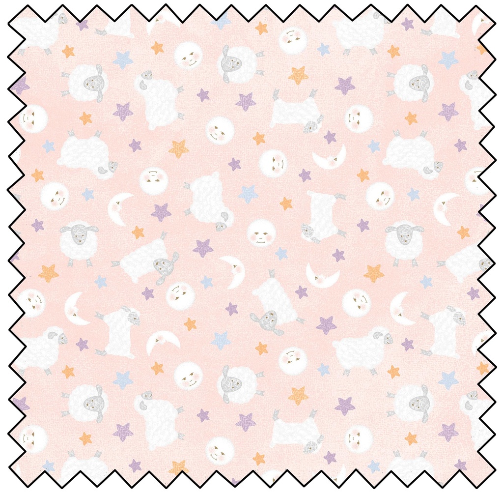 Little Chicks Flannel Lambies & Moon - PINK