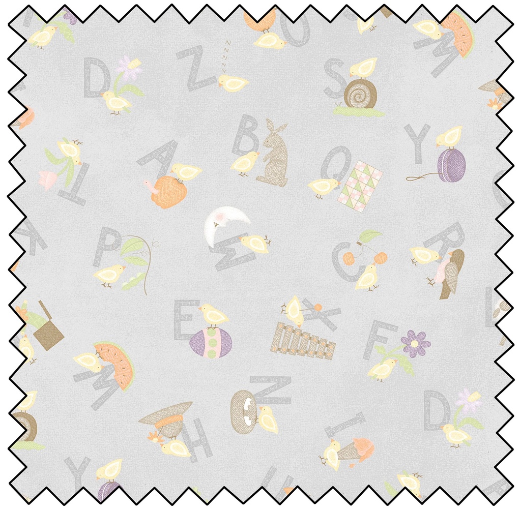 Little Chicks Alphabet Tossed - GREY