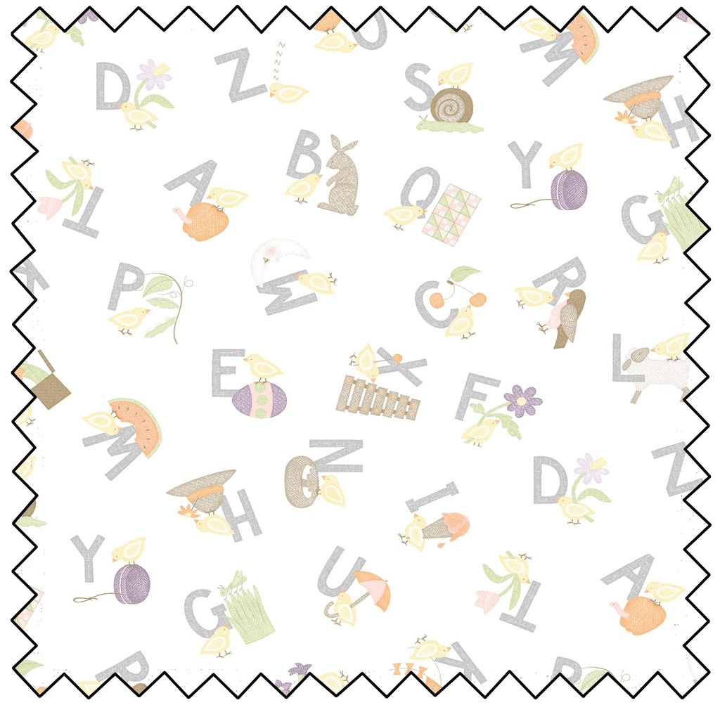 Little Chicks Alphabet Tossed - WHITE