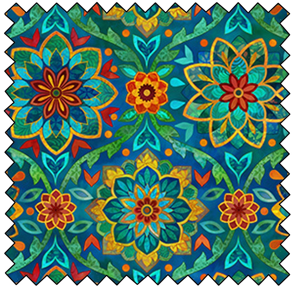 Boho Blooms - Medallions - NAVY MULTI