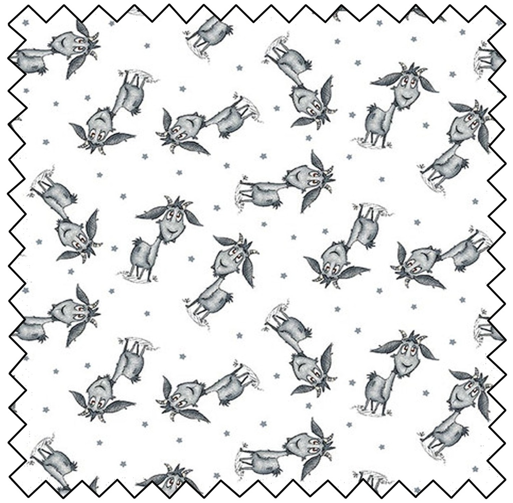 Farmyard Tails Goats Overall - WHITE