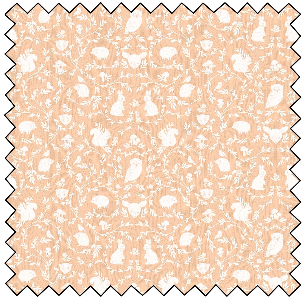 Woodland Adventures - Animal Damask - LIGHT RUST