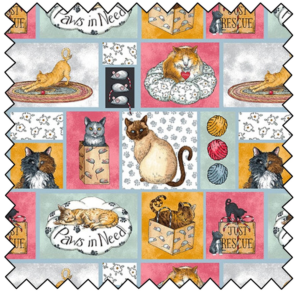 Cat Rescue Patchwork - MULTI