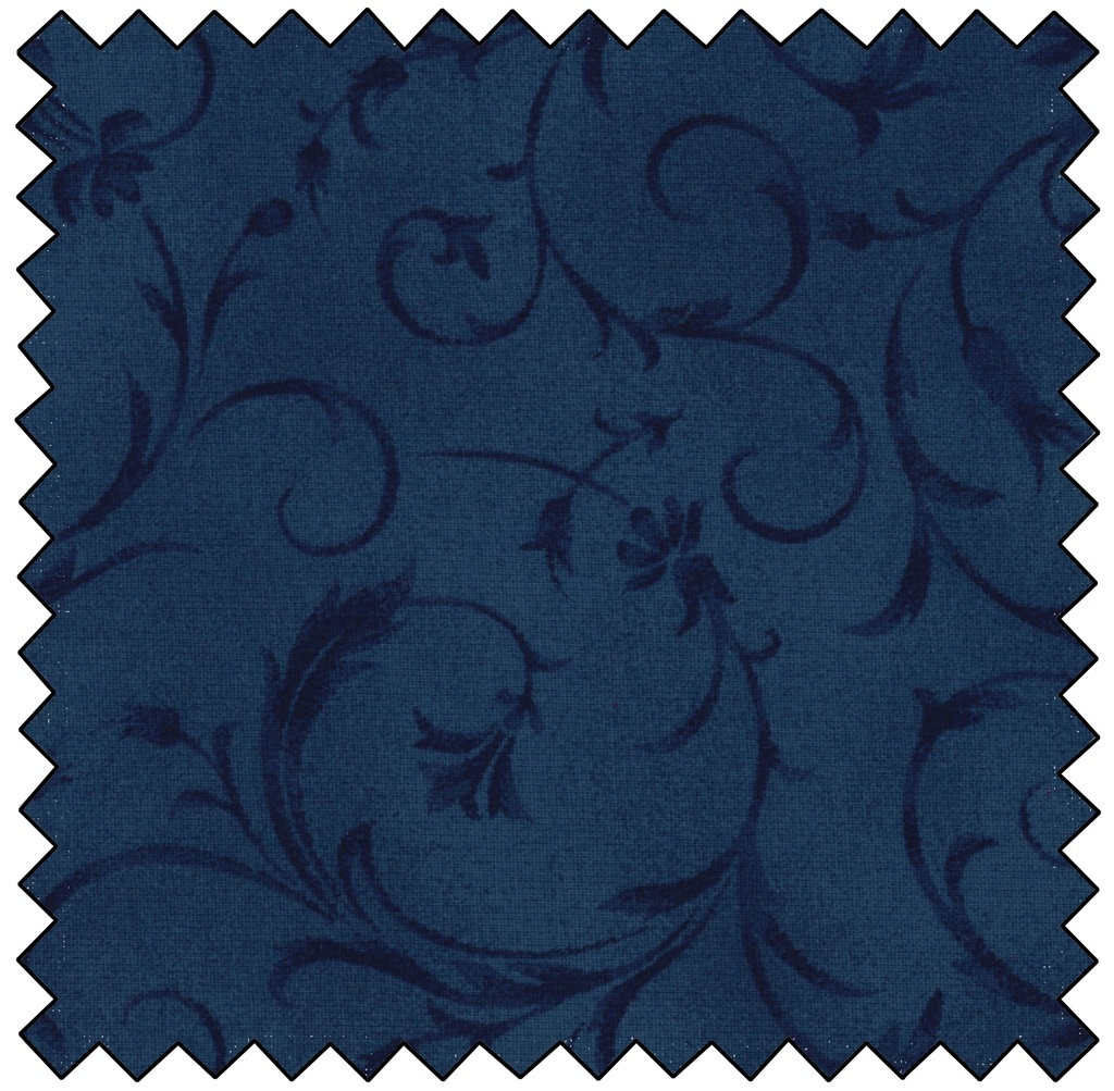 Elegant Scroll Quilt Back - 108" - TRUE BLUE