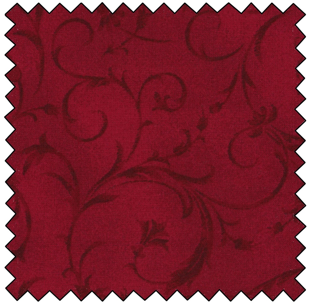 Elegant Scroll Quilt Back - 108" - CRIMSON RED