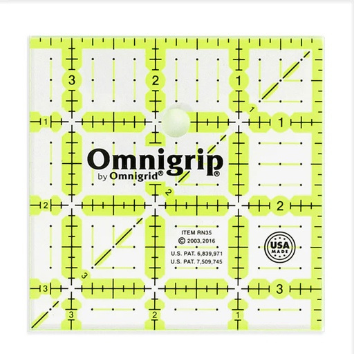 [OMRN35] Omnigrip NEON Square  Ruler - 3.5"