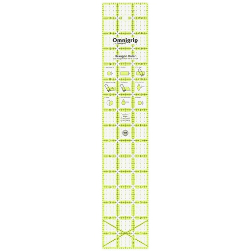 [OMRN316] Omnigrip NEON Hexagon Ruler - 3" x 16"