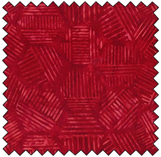 [B81700-25] Hexies Batik - DARK RED