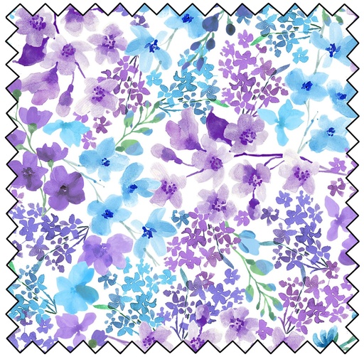 [MASD671-BV] Bloom Bright - Packed Flowers - BLUE VIOLET