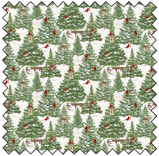 [N27059-10] Beary Merry Christmas - Forest - WHITE MULTI