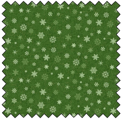 [N27063-74] Beary Merry Christmas - Snowflakes - GREEN