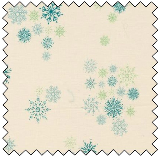 [M545596-11] Cozy Wonderland - Snowflake Fall - NATURAL / TEAL