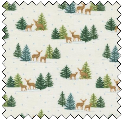 [M56095-11] Woodland Winter - Tiny Tree & Deer - SNOWY WHITE